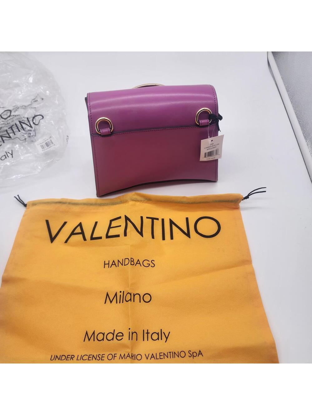 NWT Authentic VALENTINO BY MARIO VALENTINO Logo Leather Shoulder Bag Purple Pink - Picture 9 of 9